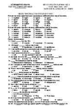 Đề cương ôn tập học kỳ I môn Tiếng Anh Lớp 10 - Năm học 2016-2017 - Trường THPT Liên Hiệp